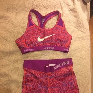 nike matching sets shorts and crop top